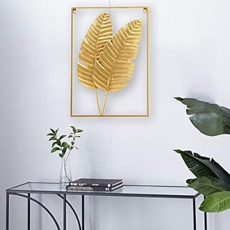 Gold Metal Wall Decor Set of 2 Leaf