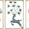 Iron Deer Frame Set Of  3