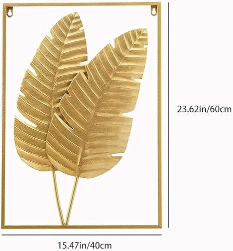 Gold Metal Wall Decor Set of 2 Leaf