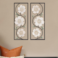 Iron Flower Frame Set  Of 2