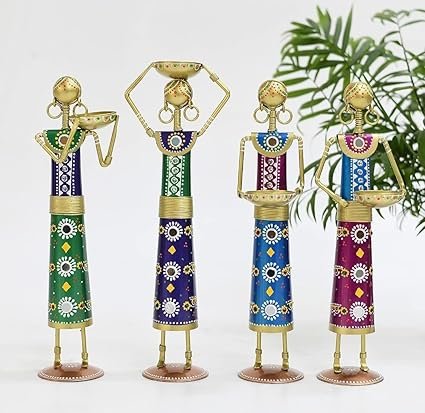 Metal Rajasthani T-Light Showpiece