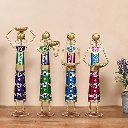 Metal Rajasthani T-Light Showpiece