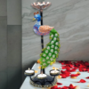 Metal peacock T light candle holder