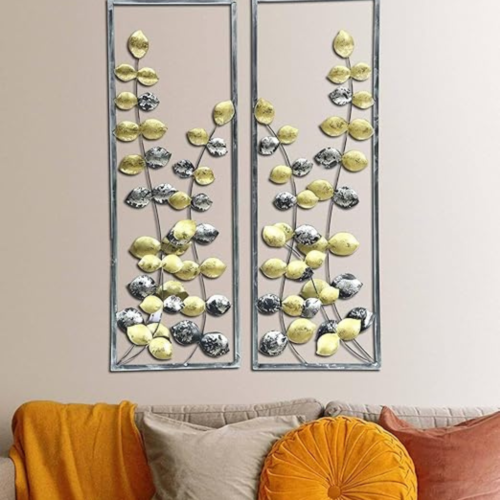 1 Metal Wall Sculptures Gold Metal Leaf