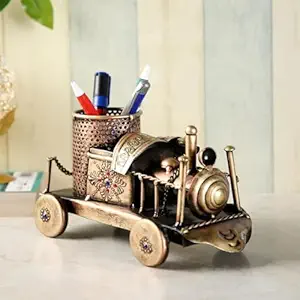 Metal Train Engine Pen Pencil Stand Holder,Table/Desk Organizer for Home & Office (Design -2)