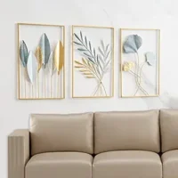 41Yg-mMpycL._SX300_SY300_QL70_FMwebp_ Brass Design Studio Gold Metal Wall Decor Leaf