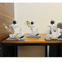 41YofMOEqcL._SX300_SY300_QL70_FMwebp_ (1) Metal Rajasthani Sardar Musicians Item showpiece Decorative Items for Home