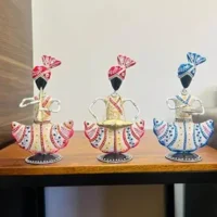 Metal Rajasthani Sardar Musicians Item showpiece Decorative Items for Home