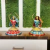 Metal Multicolor Rajasthani Decorative Lady Musician Showpiece, Table Decorative Items