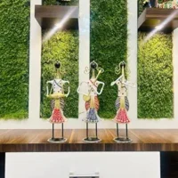 Metal Rajasthani Lady Musicians Item showpiece Decorative Items for Home