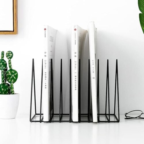 Triangle Iron Desktop Storage Book Rack