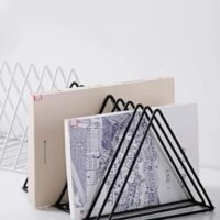 Triangle Iron Desktop Storage Book Rack