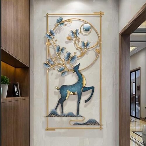 61FVuIg3aTL._SX522_ Metal Multicolor Wall Decor Deer Frame