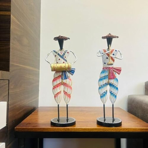 Metal Musician Sardar Big Set of 2 Decorative Showpiece Table Decor