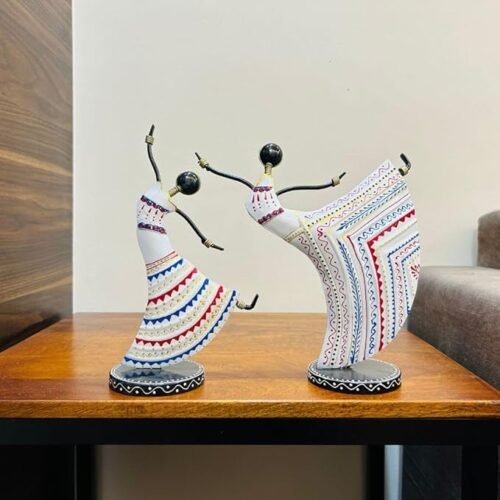 Metal Rajasthani Dancing Lady Decorative Art Showpiece