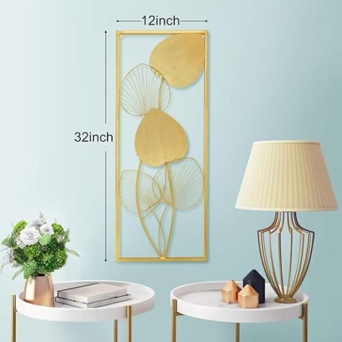 Modern Metal Wall Sculptures Gold Metal Leaf