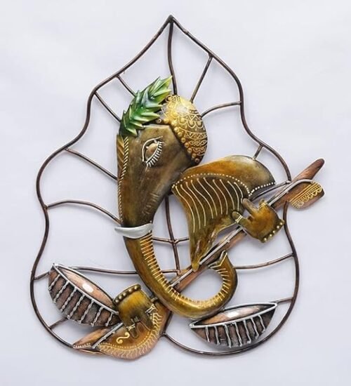 Metal Pan Vinayak Ganesh Decorative Wall Art