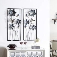 Metal Wall Art Multi-Color Flowers Wall Decor