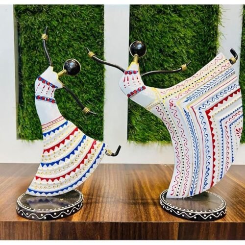 Metal Rajasthani Dancing Lady Decorative Art Showpiece