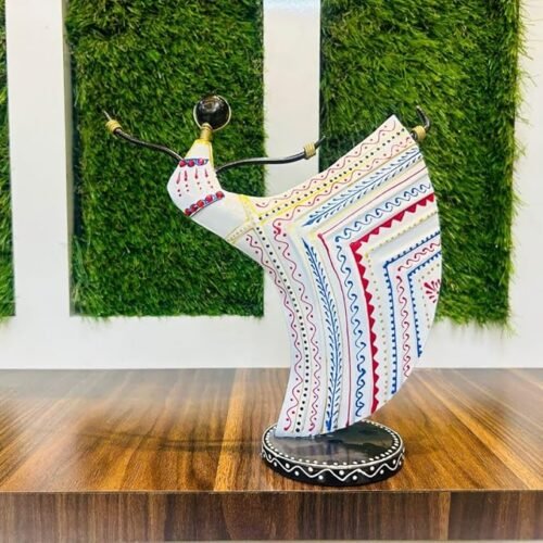 Metal Rajasthani Dancing Lady Decorative Art Showpiece