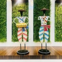 Metal Musician Sardar Big Set of 2 Decorative Showpiece Table Decor