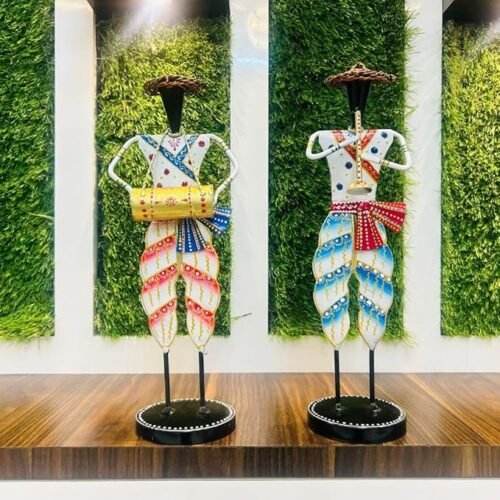 Metal Musician Sardar Big Set of 2 Decorative Showpiece Table Decor