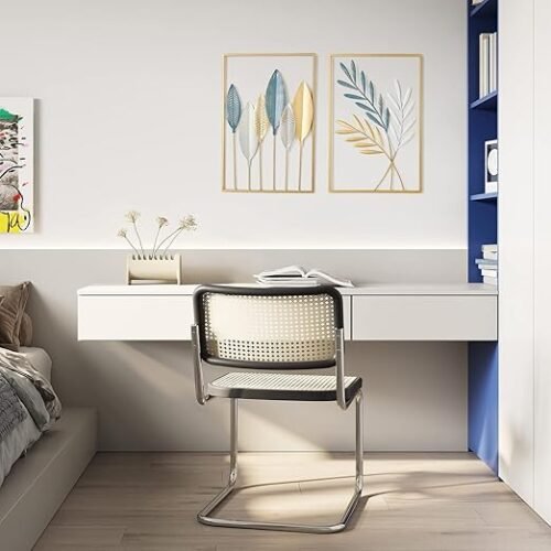 Golden Metal Wall decor (Set Of 2 leaves Frame)