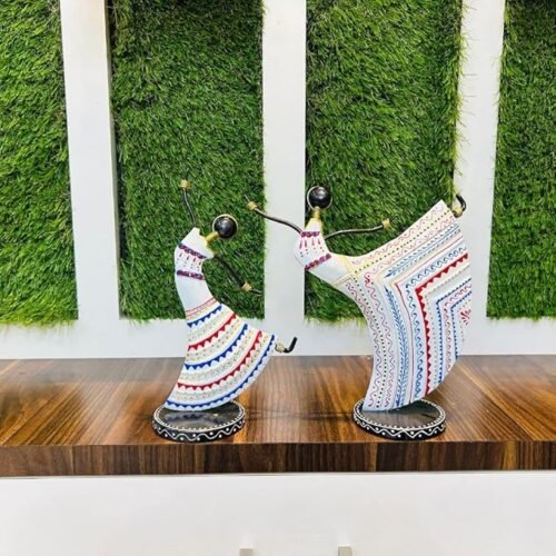 Metal Rajasthani Dancing Lady Decorative Art Showpiece