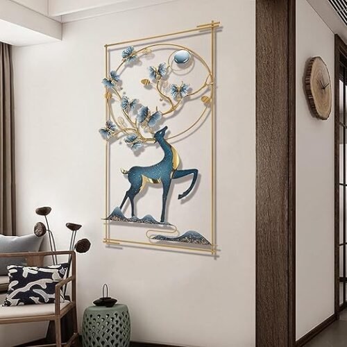 71dH5mhl-qL._SX522_ Metal Multicolor Wall Decor Deer Frame