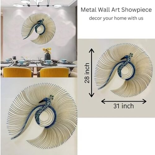 Metal Modern Peacock Wall Art
