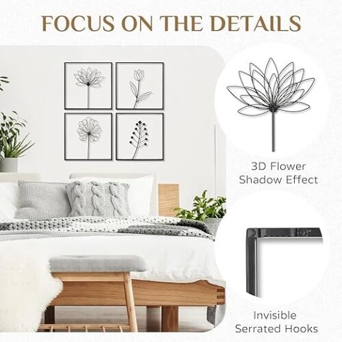 71j-YzOK0-L._SX522_ Metal Flower Wall Decor Black Leaf Frame