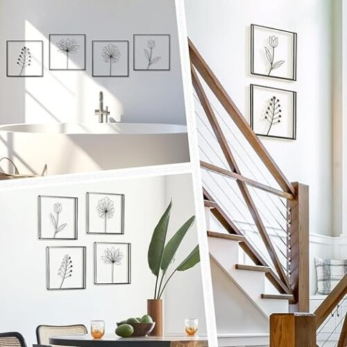 71rGLLL2wML._SX522_ Metal Flower Wall Decor Black Leaf Frame