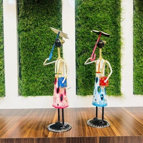 Metal Musician Lady Set of 2 Decorative Showpiece Table Decor