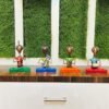 Metal Multicolor Modern Sitting Musician Set of 4 Playing Musical Instrument Idol Handpainted Figurine Showpiece for Home Deco