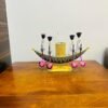 Metal Multipurpose Handpainted Iron Train Engine Decorative Showpiece Figurine Pen Stand Mobile Holder For Home Office Study Table Top Decor