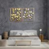 Iron Gold Leaf Set Of 2 Wall Hanging Decor