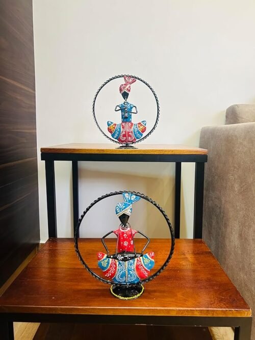 Metal Multicolor Rajasthani Decorative Sardar Musician Showpiece, Table Decorative Items for Home