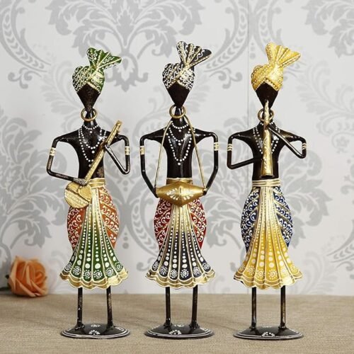 Metal Dancing Lady Showpiece Table Decor