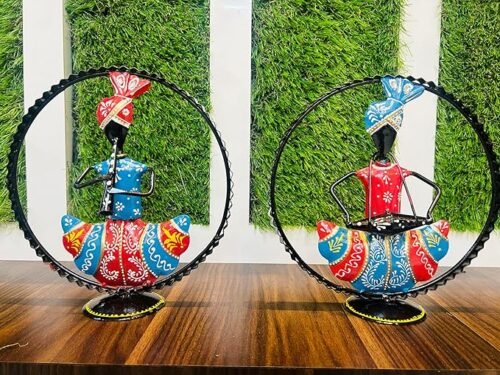 Metal Multicolor Rajasthani Decorative Sardar Musician Showpiece, Table Decorative Items for Home