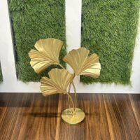 Metal Golden Leaf Showpiece for Table Top