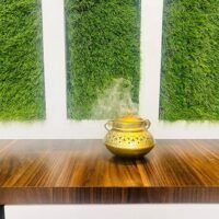 Metal Antique 4 Inch Degchi Style Incense Dhoop Burner with Hanger Perfect for Home Décor Pooja Multi Use Dhoop Dani Stand & Tea Light Holder – Gold Finish