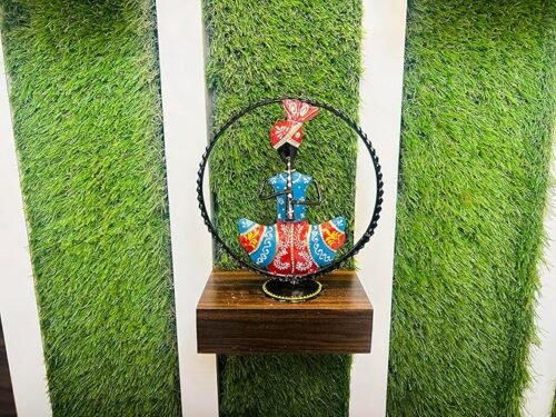 Metal Multicolor Rajasthani Decorative Sardar Musician Showpiece, Table Decorative Items for Home